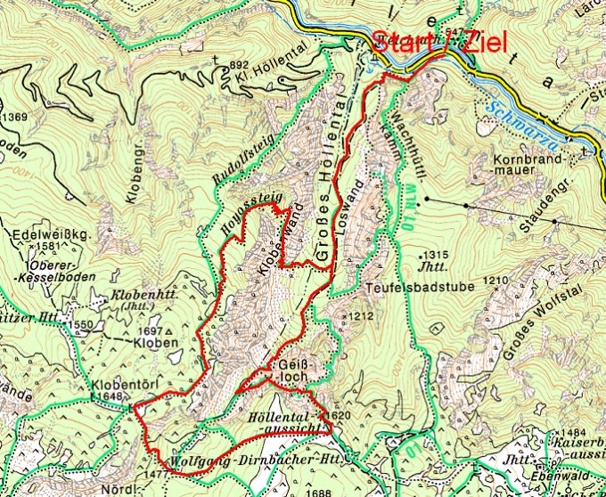 Route Höllental mit Klettersteige (Rax)
