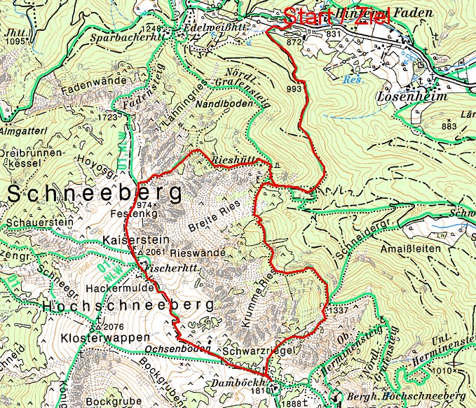 Route Nandlgrat (Schneeberg)