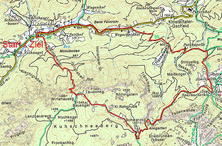 Karte über die Routenführung