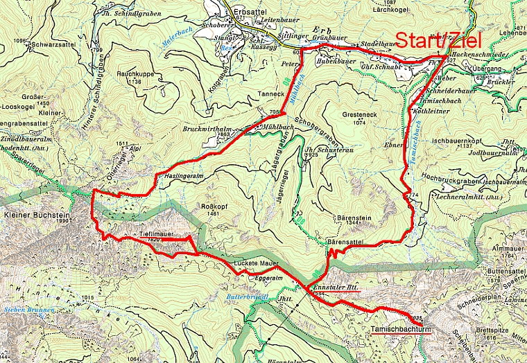 Route Tamischbachturm und Tieflimauer im Gesäus
