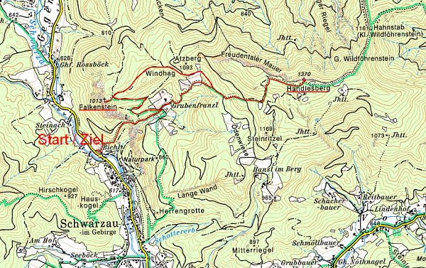 Route Falkenstein und Handlesberg