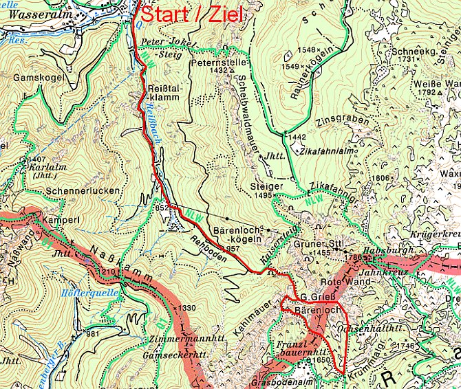 Route Rote Schlurze (Rax)