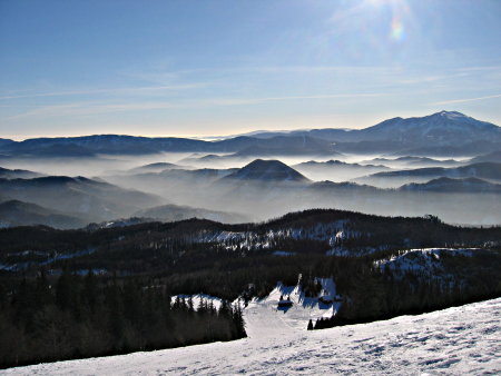 Blick vom Unterberg-Gipfel zum Schneeberg