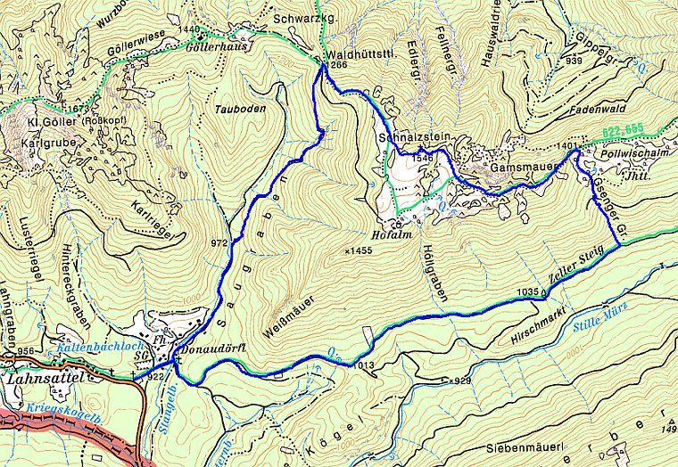 Route über den Schnalzstein