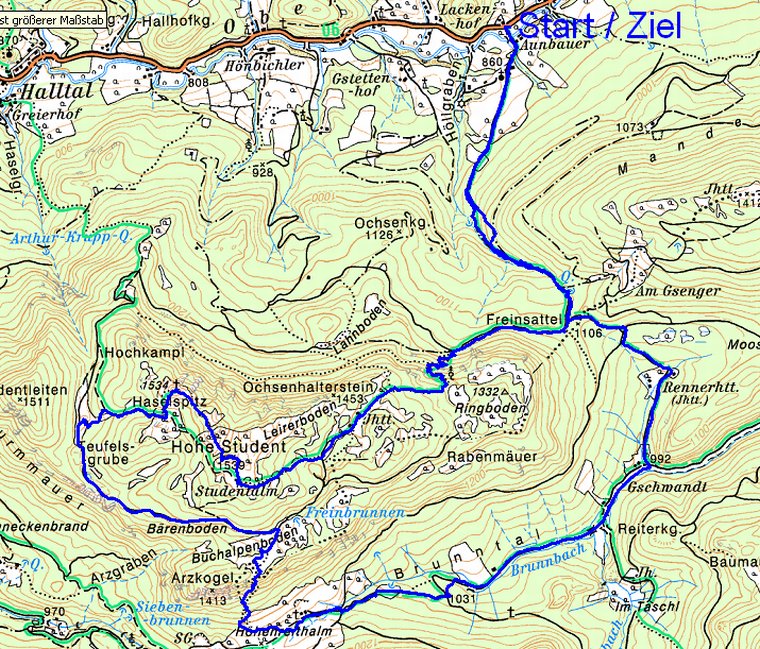 Route über Hohe Student und Haselspitz