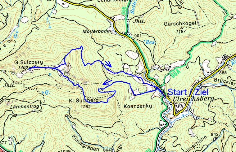 Route auf den Großen Sulzberg