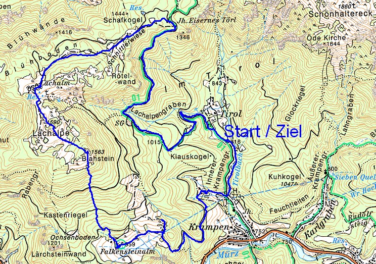 Route auf Lachalpe und Blahstein