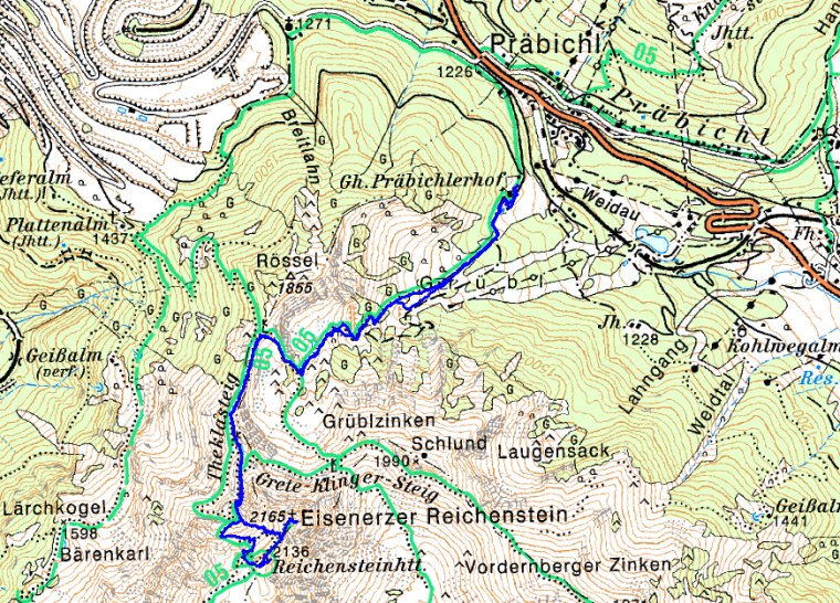 Route auf den Eisenerzer Reichenstein