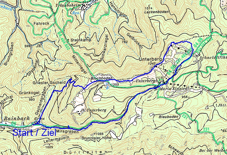 Route auf den Unterberg